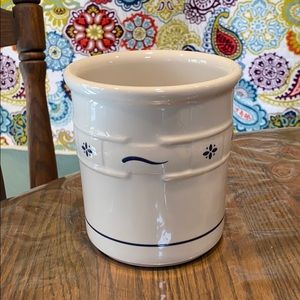 Blue crock.5½" high and is 5".